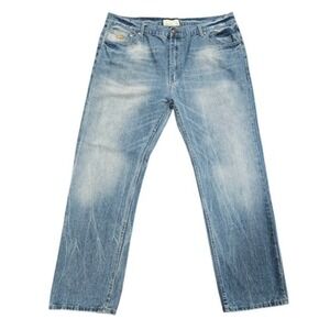 Ecko Unltd. Men's Size 44x34 Classic Fit Light Wash Denim Jeans Blue Straight